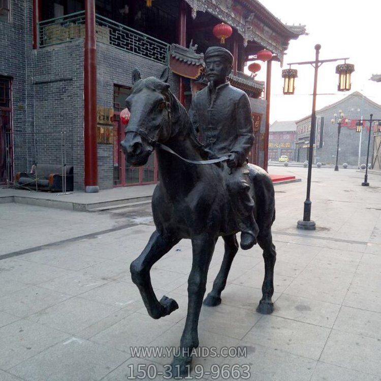 景区景点玻璃钢仿铜骑马的人物景观博鱼网页版