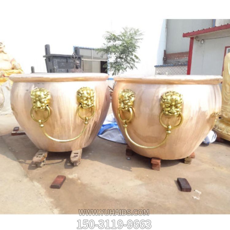 寺院户外摆放黄铜铸造招财聚宝盆 大型圆水缸博鱼网页版