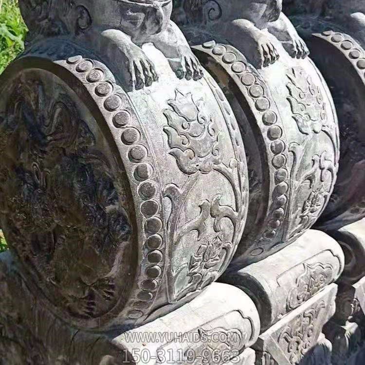 仿古做旧大理石石雕浮雕一对庭院门口门墩抱鼓石博鱼网页版