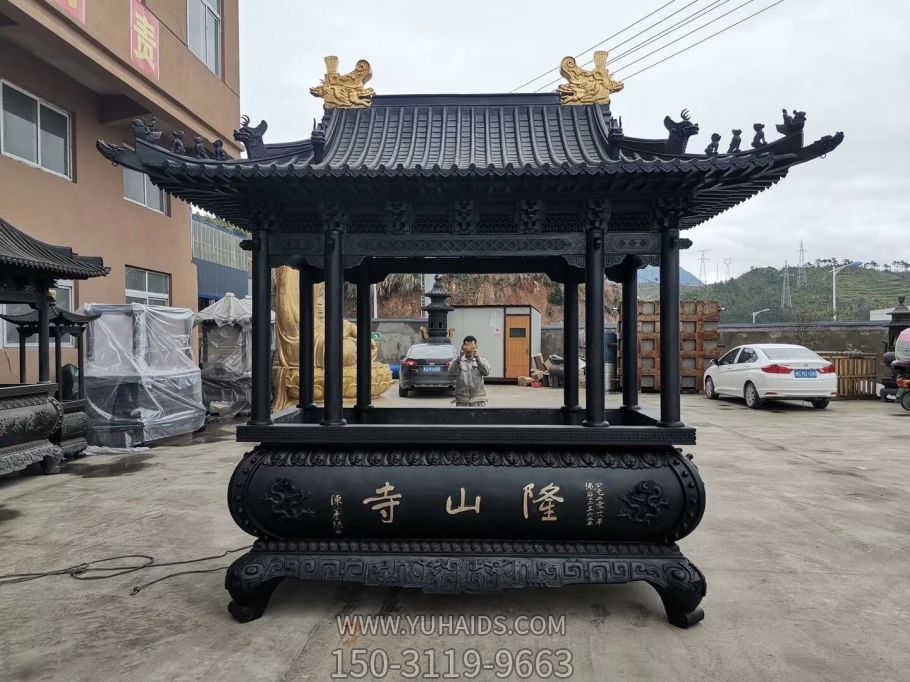 隆山寺八柱铸铁化宝烧纸香炉博鱼网页版