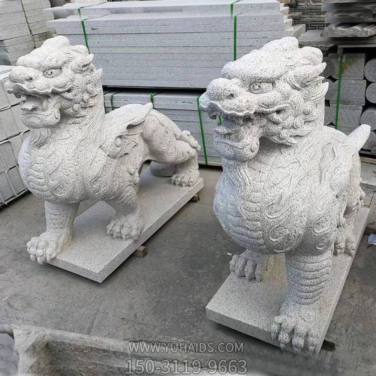 企业公司门口摆放大理石雕刻狮子大象招财镇宅瑞兽博鱼网页版