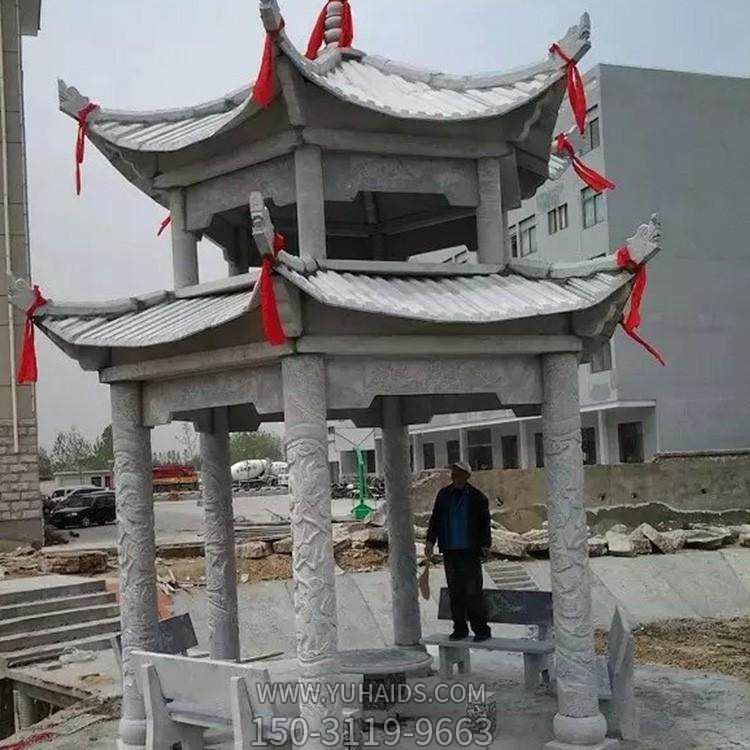 青石仿古中式园林景区凉亭摆件 博鱼网页版