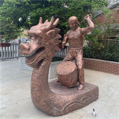 划龙舟，龙头龙舟敲大鼓的情景景观博鱼网页版