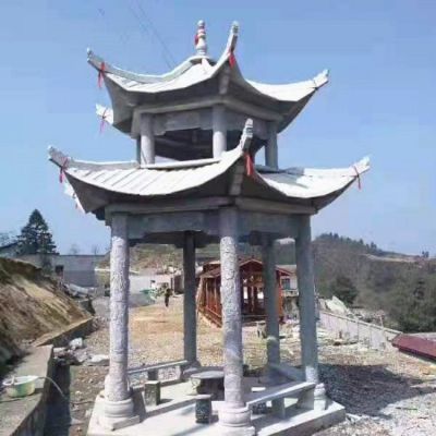户外休息石雕六角凉亭博鱼网页版