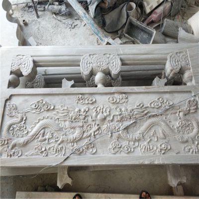 景区大理石浮雕双龙戏珠防护栏板博鱼网页版