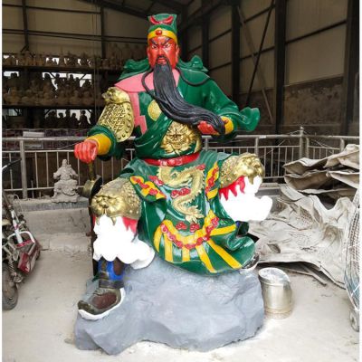 玻璃钢彩绘寺庙供奉武财神博鱼网页版