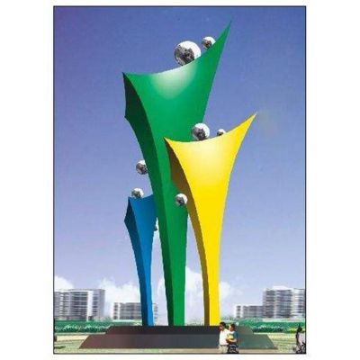 城市广场大型不锈钢抽象人物博鱼网页版