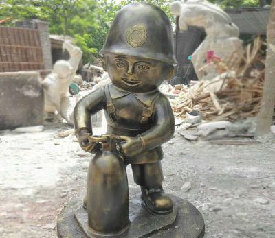 公园铜雕小八路军人物景观八路军博鱼网页版