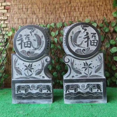 园林古建青石门墩抱鼓石