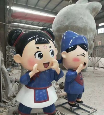 玻璃钢彩绘卡通公仔商店门前装饰宣传小品