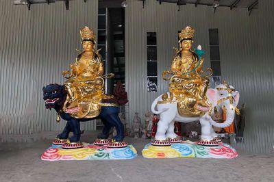 文殊普贤博鱼网页版-寺庙不锈钢贴金文殊普贤博鱼网页版