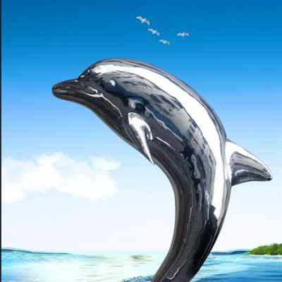 镜面不锈钢户外喷泉水景摆件海豚博鱼网页版
