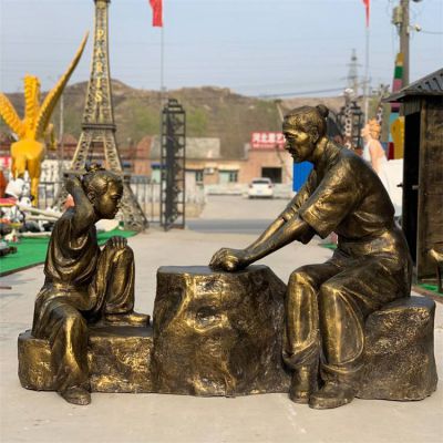 情景人物博鱼网页版，城市街道玻璃钢仿铜创意情景人物博鱼网页版