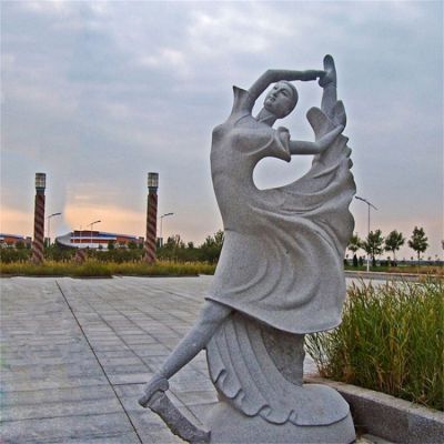 广场公园大理石石雕跳舞的女孩摆件