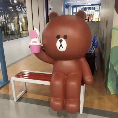 商场大型玻璃钢卡通公仔维尼熊