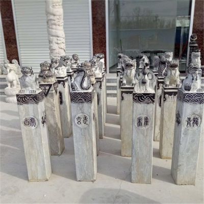 大理石石雕大型镇宅辟邪拴马桩博鱼网页版