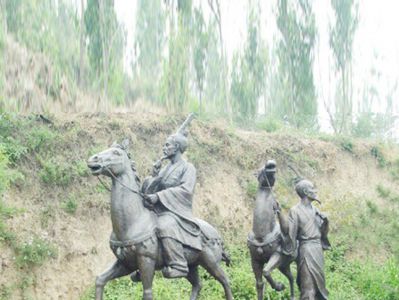 古代铜雕户外云林骑马博鱼网页版