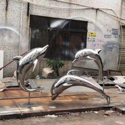 户外公园不锈钢镜面海豚博鱼网页版