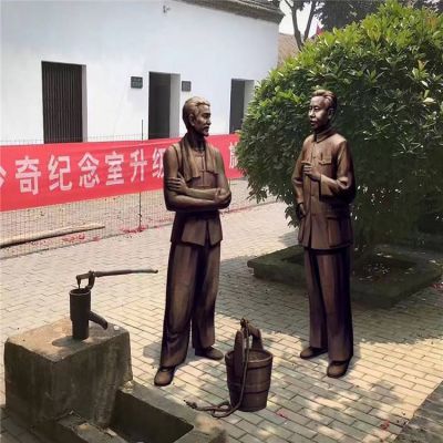 玻璃钢仿铜人像博鱼网页版 景区纪念馆美陈摆件