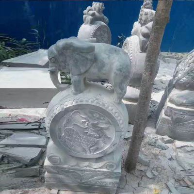天然石材小象抱鼓石镇宅招财门墩庭院门口摆件