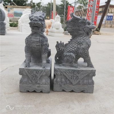 庭院别墅门口大型青石石雕麒麟博鱼网页版
