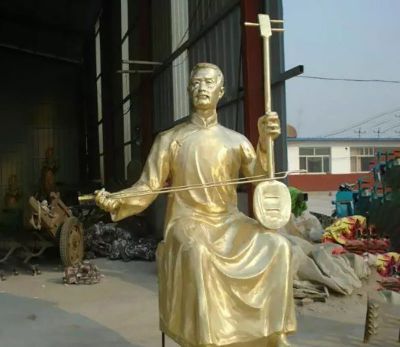 广场人物景观铜雕拉二胡博鱼网页版