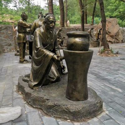 园林景观情景小品玻璃钢仿铜人物博鱼网页版