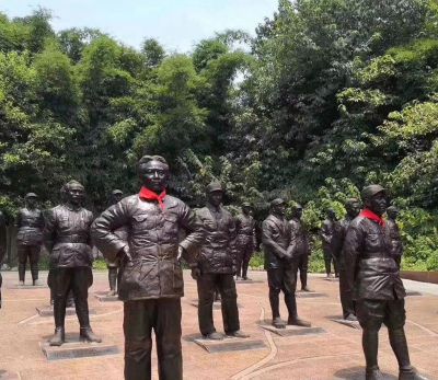 公园大型仿真人物铜雕十大元帅博鱼网页版