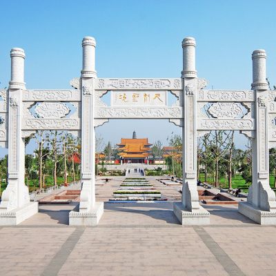 景区大型大理石石雕多门牌坊博鱼网页版