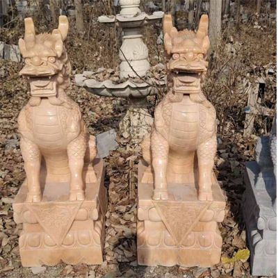 晚红霞石雕动物户外庭院门口动物博鱼网页版