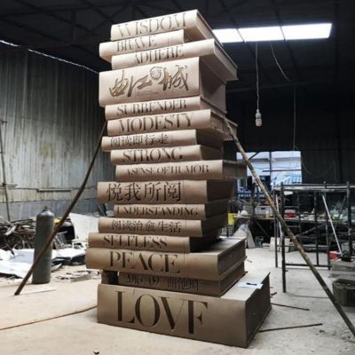 图书馆摆放大型玻璃钢仿真书籍博鱼网页版