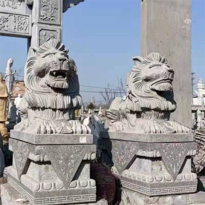 陵园大型大理石石雕狮子博鱼网页版