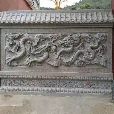 庭院别墅浮雕龙大理石石雕影壁壁画摆件