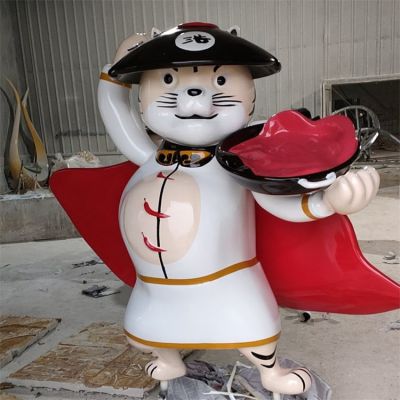 玻璃钢卡通公仔博鱼网页版饭店门前装饰引流小品