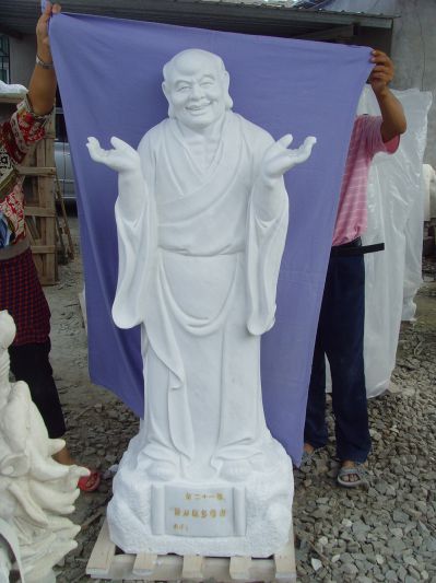 汉白玉石雕寺庙景观大型张开手臂的十八罗汉博鱼网页版