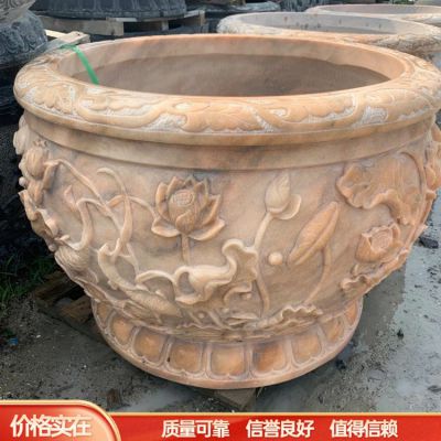 晚霞红石雕户外园林庭院水缸博鱼网页版
