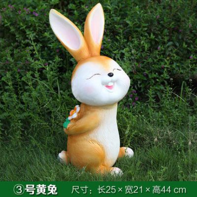 兔子博鱼网页版-小区装饰一只黄色玻璃钢兔子博鱼网页版