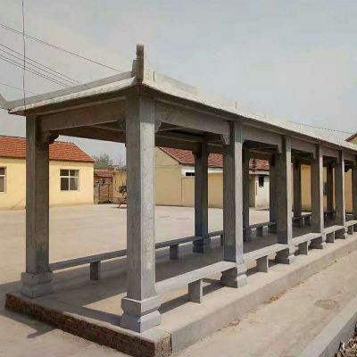 企业公园摆放长廊青石仿古建休闲凉亭