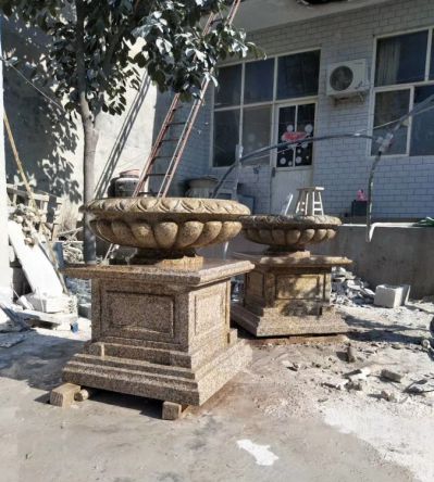 户外街道砂石石雕欧式花钵博鱼网页版