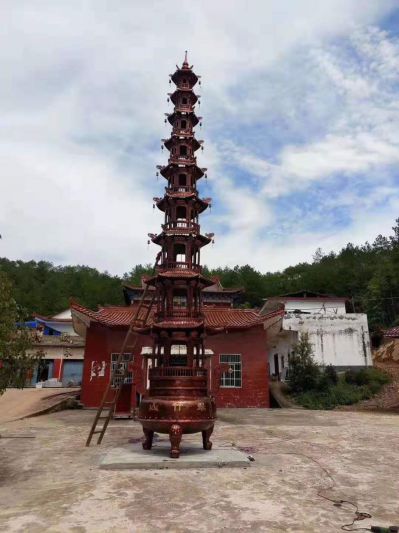 寺庙景点摆放铸铁千佛塔装饰摆件