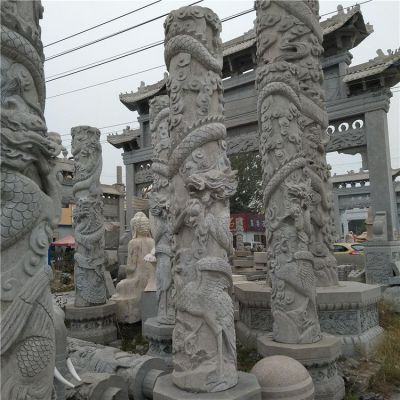 大理石石雕景观盘龙石雕龙柱博鱼网页版