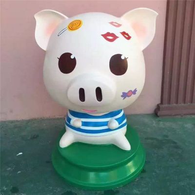 园林广场大型玻璃钢卡通猪博鱼网页版