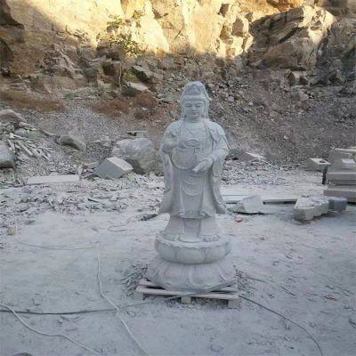 大理石石雕寺庙景区观音摆件