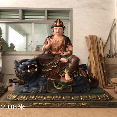 玻璃钢彩绘庙宇菩萨佛像文殊普贤博鱼网页版