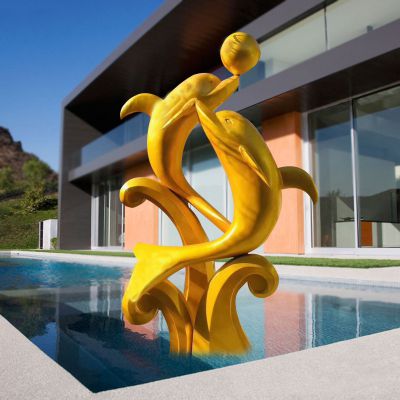 酒店门口两只不锈钢玩耍的海豚博鱼网页版