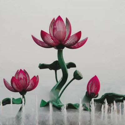 广场不锈钢花朵造型水景观博鱼网页版