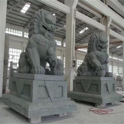 企业工厂大型青石大理石石雕狮子博鱼网页版