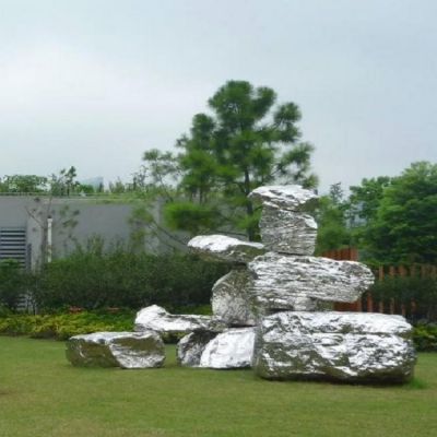 户外公园不锈钢景观石头博鱼网页版
