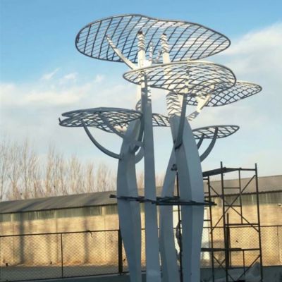 广场户外大型不锈钢植物景观树博鱼网页版