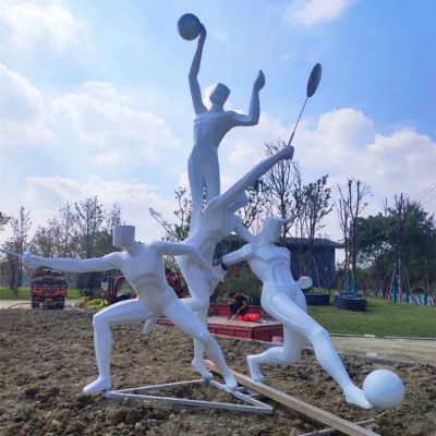 园林广场不锈钢运动的抽象人物景观